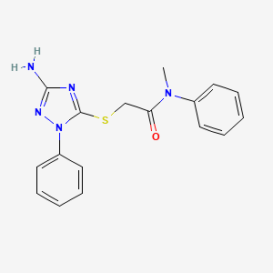 molecular formula C17H17N5OS B5550100 2-[(3-amino-1-phenyl-1H-1,2,4-triazol-5-yl)thio]-N-methyl-N-phenylacetamide 