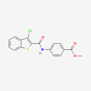molecular formula C17H12ClNO3S B5550105 methyl 4-{[(3-chloro-1-benzothien-2-yl)carbonyl]amino}benzoate 
