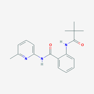molecular formula C18H21N3O2 B5550121 2-[(2,2-dimethylpropanoyl)amino]-N-(6-methyl-2-pyridinyl)benzamide 