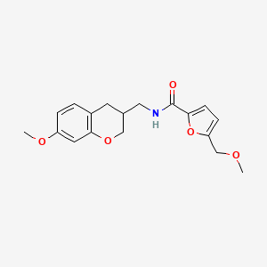 molecular formula C18H21NO5 B5550135 N-[(7-methoxy-3,4-dihydro-2H-chromen-3-yl)methyl]-5-(methoxymethyl)-2-furamide 