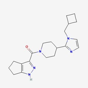 molecular formula C20H27N5O B5550155 3-({4-[1-(cyclobutylmethyl)-1H-imidazol-2-yl]-1-piperidinyl}carbonyl)-1,4,5,6-tetrahydrocyclopenta[c]pyrazole 