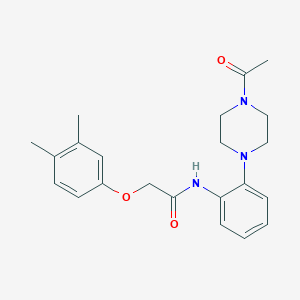 molecular formula C22H27N3O3 B5550180 N-[2-(4-acetyl-1-piperazinyl)phenyl]-2-(3,4-dimethylphenoxy)acetamide 