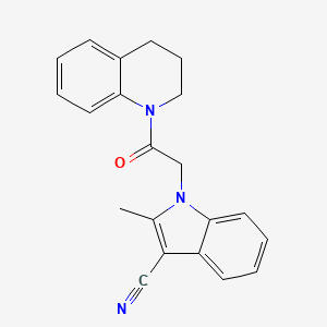molecular formula C21H19N3O B5550245 1-[2-(3,4-dihydro-1(2H)-quinolinyl)-2-oxoethyl]-2-methyl-1H-indole-3-carbonitrile 