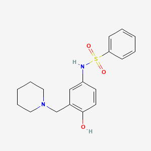 molecular formula C18H22N2O3S B5550267 N-[4-hydroxy-3-(1-piperidinylmethyl)phenyl]benzenesulfonamide 