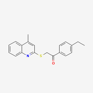 molecular formula C20H19NOS B5550276 1-(4-乙基苯基)-2-[(4-甲基-2-喹啉基)硫代]乙酮 
