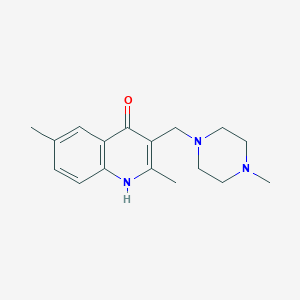 molecular formula C17H23N3O B5550284 2,6-二甲基-3-[(4-甲基-1-哌嗪基)甲基]-4-喹啉醇 