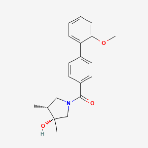 molecular formula C20H23NO3 B5550296 (3R*,4R*)-1-[(2'-methoxybiphenyl-4-yl)carbonyl]-3,4-dimethylpyrrolidin-3-ol 