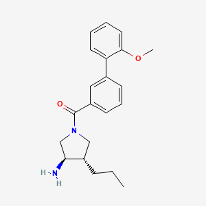 molecular formula C21H26N2O2 B5550301 (3R*,4S*)-1-[(2'-methoxybiphenyl-3-yl)carbonyl]-4-propylpyrrolidin-3-amine 