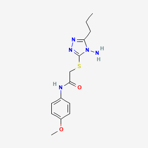 molecular formula C14H19N5O2S B5550345 2-[(4-amino-5-propyl-4H-1,2,4-triazol-3-yl)thio]-N-(4-methoxyphenyl)acetamide 