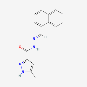 molecular formula C16H14N4O B5550375 3-methyl-N'-(1-naphthylmethylene)-1H-pyrazole-5-carbohydrazide 