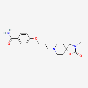 molecular formula C18H25N3O4 B5550401 4-[3-(3-methyl-2-oxo-1-oxa-3,8-diazaspiro[4.5]dec-8-yl)propoxy]benzamide 