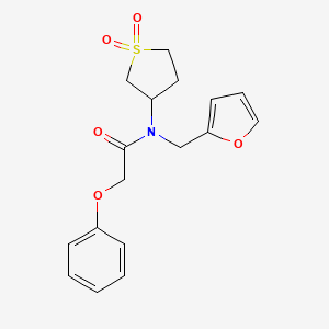 molecular formula C17H19NO5S B5550458 N-(1,1-dioxidotetrahydro-3-thienyl)-N-(2-furylmethyl)-2-phenoxyacetamide 
