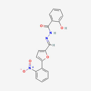 molecular formula C18H13N3O5 B5550465 2-羟基-N'-{[5-(2-硝基苯基)-2-呋喃基]亚甲基}苯甲酰肼 
