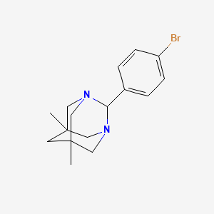 molecular formula C16H21BrN2 B5550476 2-(4-溴苯基)-5,7-二甲基-1,3-二氮杂三环[3.3.1.1~3,7~]癸烷 