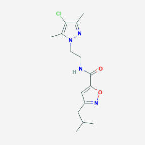 molecular formula C15H21ClN4O2 B5550483 N-[2-(4-氯-3,5-二甲基-1H-吡唑-1-基)乙基]-3-异丁基-5-异恶唑甲酰胺 