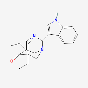 molecular formula C20H25N3O B5550488 5,7-diethyl-2-(1H-indol-3-yl)-1,3-diazatricyclo[3.3.1.1~3,7~]decan-6-one 