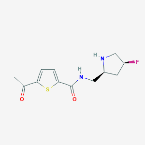 molecular formula C12H15FN2O2S B5550492 5-acetyl-N-{[(2S,4S)-4-fluoro-2-pyrrolidinyl]methyl}-2-thiophenecarboxamide hydrochloride 