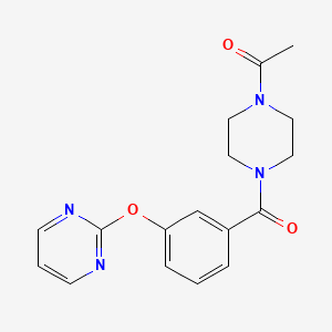molecular formula C17H18N4O3 B5550516 2-{3-[(4-乙酰基-1-哌嗪基)羰基]苯氧基}嘧啶 