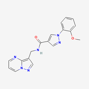 molecular formula C18H16N6O2 B5550535 1-(2-methoxyphenyl)-N-(pyrazolo[1,5-a]pyrimidin-3-ylmethyl)-1H-pyrazole-4-carboxamide 