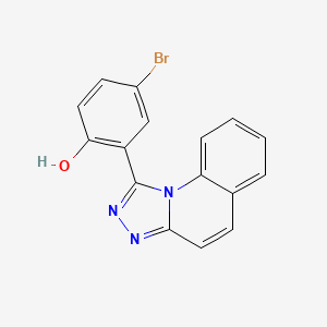 molecular formula C16H10BrN3O B5550550 4-溴-2-[1,2,4]三唑并[4,3-a]喹啉-1-基苯酚 