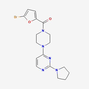 molecular formula C17H20BrN5O2 B5550557 4-[4-(5-bromo-2-furoyl)-1-piperazinyl]-2-(1-pyrrolidinyl)pyrimidine 