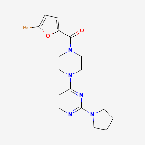 molecular formula C17H20BrN5O2 B5550557 4-[4-(5-溴-2-呋喃酰基)-1-哌嗪基]-2-(1-吡咯烷基)嘧啶 