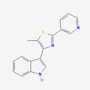 molecular formula C17H13N3S B5550569 3-[5-methyl-2-(3-pyridinyl)-1,3-thiazol-4-yl]-1H-indole 