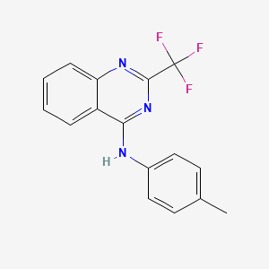 molecular formula C16H12F3N3 B5550600 N-(4-甲苯基)-2-(三氟甲基)-4-喹唑啉胺 