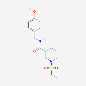 molecular formula C16H24N2O4S B5550630 1-(乙基磺酰基)-N-(4-甲氧基苄基)-3-哌啶甲酰胺 