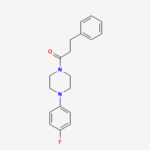 molecular formula C19H21FN2O B5550653 1-(4-fluorophenyl)-4-(3-phenylpropanoyl)piperazine 