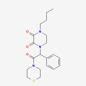 1-butyl-4-(2-oxo-1-phenyl-2-thiomorpholin-4-ylethyl)piperazine-2,3-dione