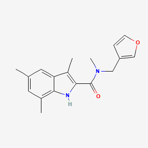 N-(3-furylmethyl)-N,3,5,7-tetramethyl-1H-indole-2-carboxamide