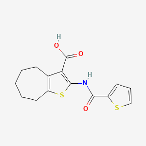 molecular formula C15H15NO3S2 B5550731 2-[(2-thienylcarbonyl)amino]-5,6,7,8-tetrahydro-4H-cyclohepta[b]thiophene-3-carboxylic acid 