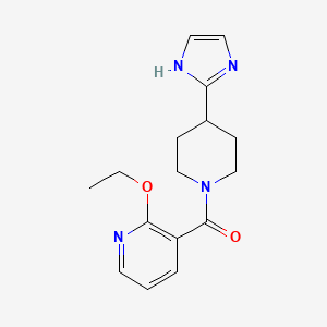 molecular formula C16H20N4O2 B5550735 2-ethoxy-3-{[4-(1H-imidazol-2-yl)-1-piperidinyl]carbonyl}pyridine 