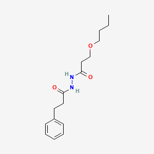 3-butoxy-N'-(3-phenylpropanoyl)propanohydrazide