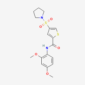 molecular formula C17H20N2O5S2 B5550771 N-(2,4-二甲氧基苯基)-4-(1-吡咯烷基磺酰基)-2-噻吩甲酰胺 