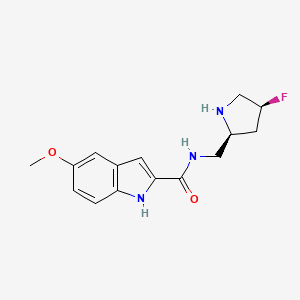 molecular formula C15H18FN3O2 B5550775 N-{[(2S,4S)-4-fluoro-2-pyrrolidinyl]methyl}-5-methoxy-1H-indole-2-carboxamide hydrochloride 