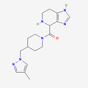 molecular formula C17H24N6O B5550776 4-({4-[(4-methyl-1H-pyrazol-1-yl)methyl]-1-piperidinyl}carbonyl)-4,5,6,7-tetrahydro-1H-imidazo[4,5-c]pyridine dihydrochloride 