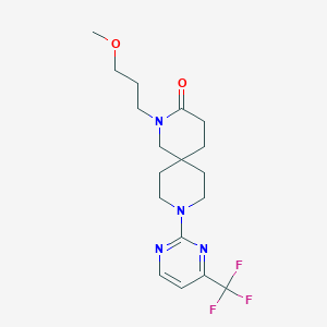 molecular formula C18H25F3N4O2 B5550825 2-(3-甲氧基丙基)-9-[4-(三氟甲基)嘧啶-2-基]-2,9-二氮杂螺[5.5]十一烷-3-酮 