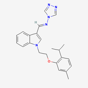 molecular formula C23H25N5O B5550837 N-({1-[2-(2-isopropyl-5-methylphenoxy)ethyl]-1H-indol-3-yl}methylene)-4H-1,2,4-triazol-4-amine 