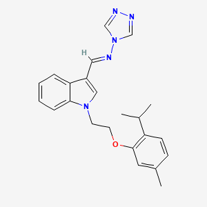 molecular formula C23H25N5O B5550837 N-({1-[2-(2-异丙基-5-甲基苯氧基)乙基]-1H-吲哚-3-基}亚甲基)-4H-1,2,4-三唑-4-胺 