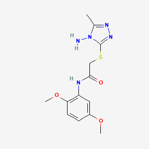 molecular formula C13H17N5O3S B5550848 2-[(4-amino-5-methyl-4H-1,2,4-triazol-3-yl)thio]-N-(2,5-dimethoxyphenyl)acetamide 
