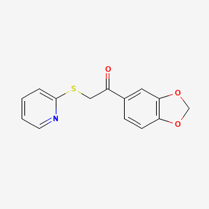 molecular formula C14H11NO3S B5550855 1-(1,3-benzodioxol-5-yl)-2-(2-pyridinylthio)ethanone 