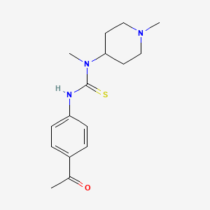 molecular formula C16H23N3OS B5550862 N'-(4-乙酰苯基)-N-甲基-N-(1-甲基-4-哌啶基)硫脲 