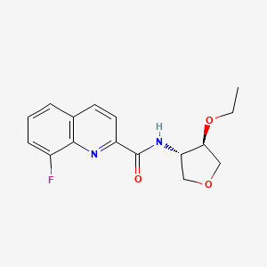 molecular formula C16H17FN2O3 B5550886 N-[(3S*,4R*)-4-ethoxytetrahydro-3-furanyl]-8-fluoro-2-quinolinecarboxamide 