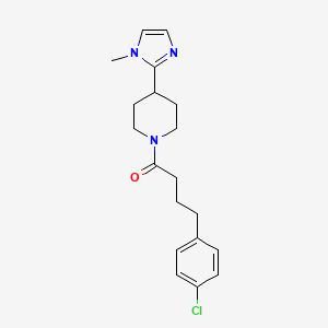 molecular formula C19H24ClN3O B5550913 1-[4-(4-氯苯基)丁酰基]-4-(1-甲基-1H-咪唑-2-基)哌啶 