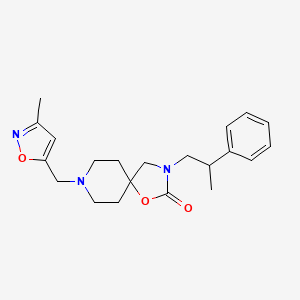 molecular formula C21H27N3O3 B5550920 8-[(3-methylisoxazol-5-yl)methyl]-3-(2-phenylpropyl)-1-oxa-3,8-diazaspiro[4.5]decan-2-one 