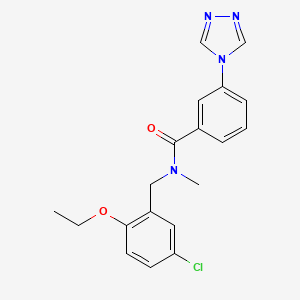 molecular formula C19H19ClN4O2 B5550932 N-(5-氯-2-乙氧基苄基)-N-甲基-3-(4H-1,2,4-三唑-4-基)苯甲酰胺 