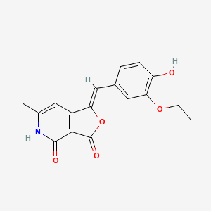 molecular formula C17H15NO5 B5550943 1-(3-ethoxy-4-hydroxybenzylidene)-6-methylfuro[3,4-c]pyridine-3,4(1H,5H)-dione 