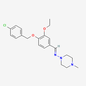 molecular formula C21H26ClN3O2 B5550955 N-{4-[(4-chlorobenzyl)oxy]-3-ethoxybenzylidene}-4-methyl-1-piperazinamine 